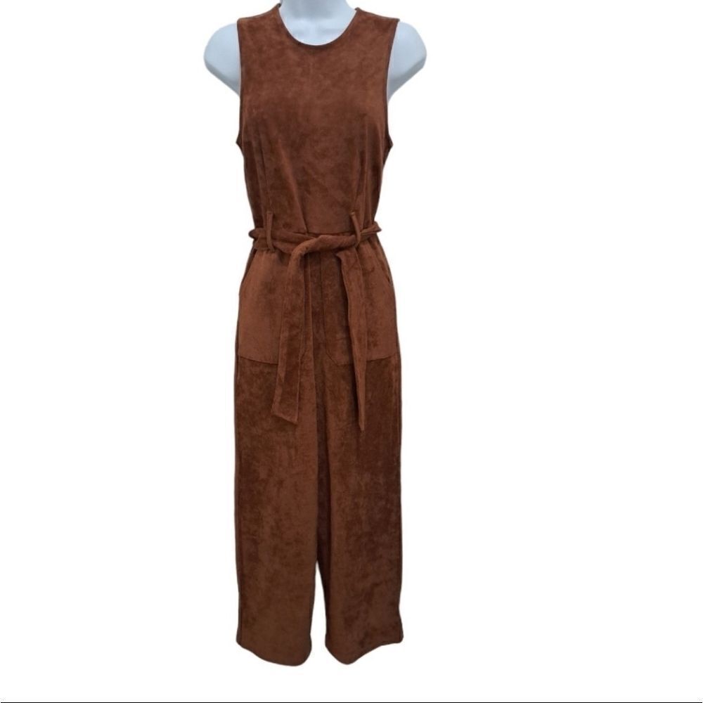 Anthropologie Fall Rustic Cedar Suede Jumpsuit Size XS NWT